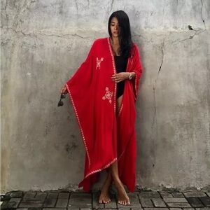 Greek Goddess Sexy Casual Kimono Long Swimsuit Coverup Cardigan Duster